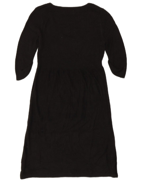 Vestido jumper feminino CALVIN KLEIN manga 3/4 Reino Unido 10 pequeno acrílico preto