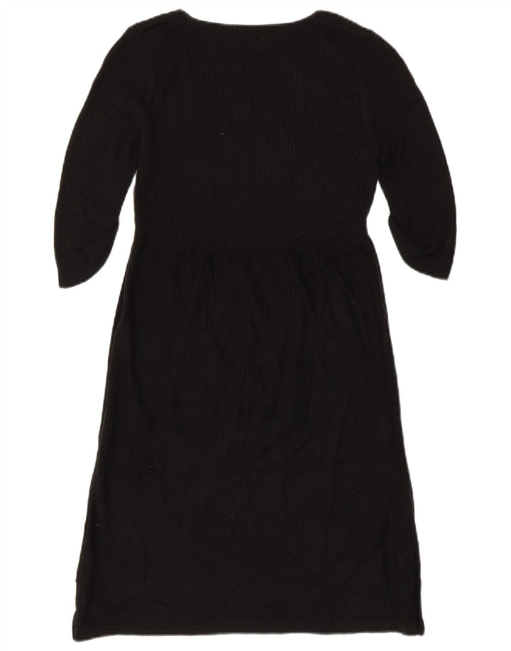 Vestido jumper feminino CALVIN KLEIN manga 3/4 Reino Unido 10 pequeno acrílico preto