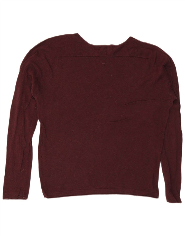Zara Suéter masculino com gola canoa médio Borgonha