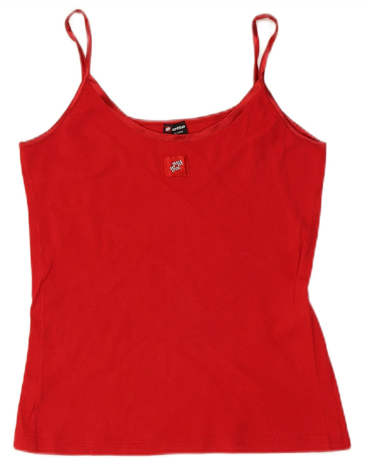 Lotto Womens Cami Top UK 18 XL Algodão Vermelho