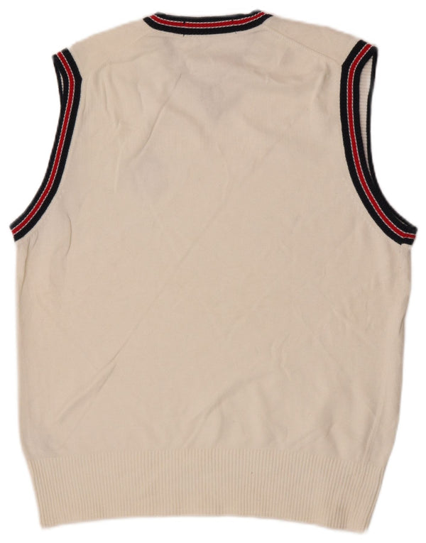 Fila Mens Vest Tank Top Pequeno Algodão Branco