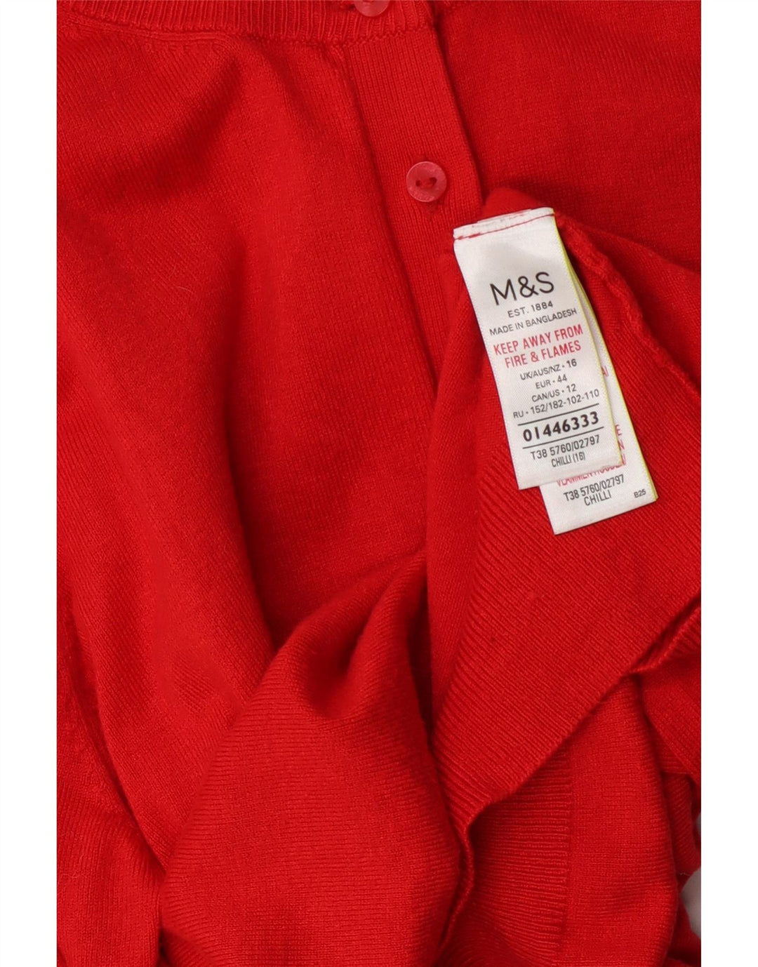 Suéter cardigã feminino Marks & Spencer UK 16 grande viscose vermelha