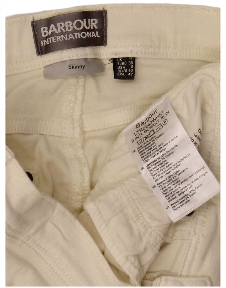 Jeans skinny feminino Barbour UK 12 médio W30 L27 algodão branco