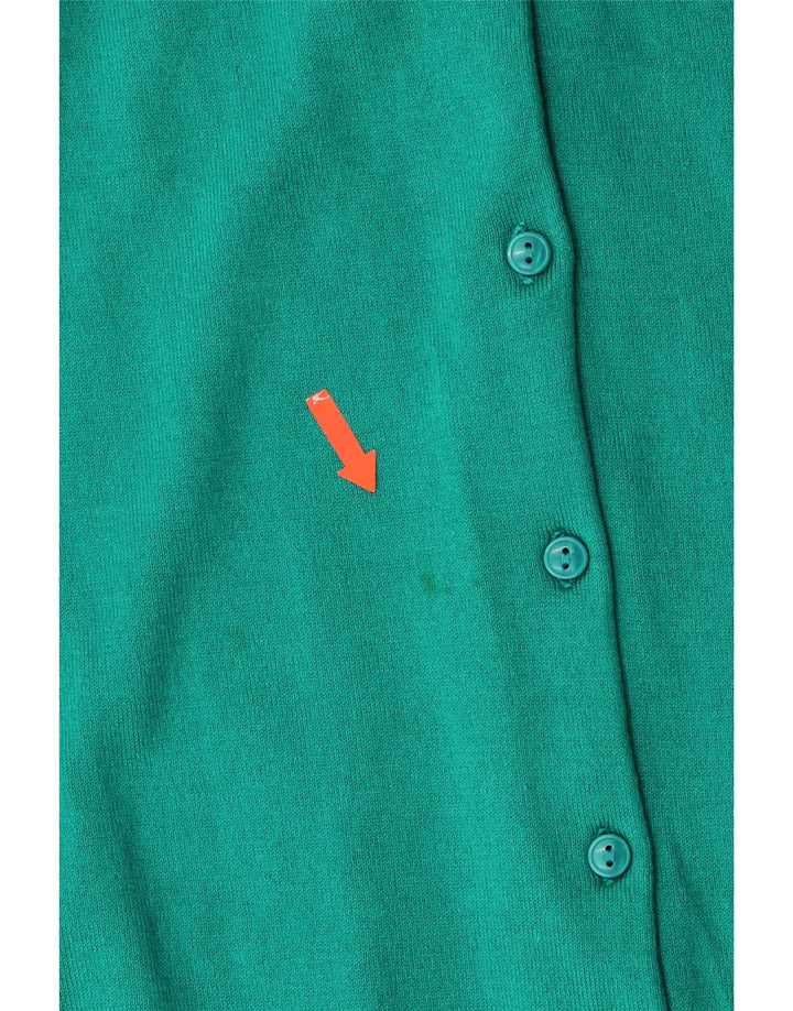 Suéter cardigã feminino L.L.BEAN Reino Unido 18 XL algodão turquesa