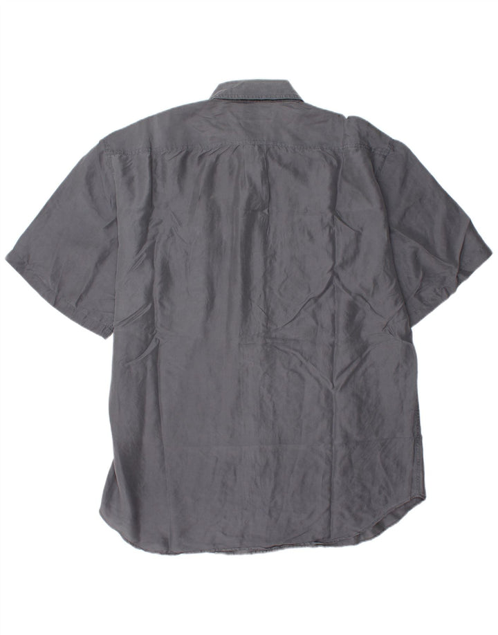Camisa masculina vintage de manga curta 2XL cinza