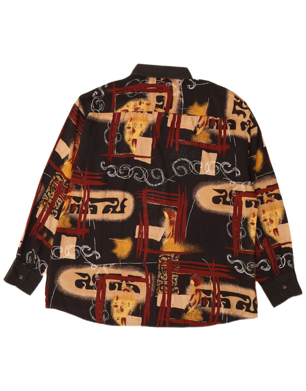 Camisa masculina VINTAGE com estampa abstrata XL multicolorida