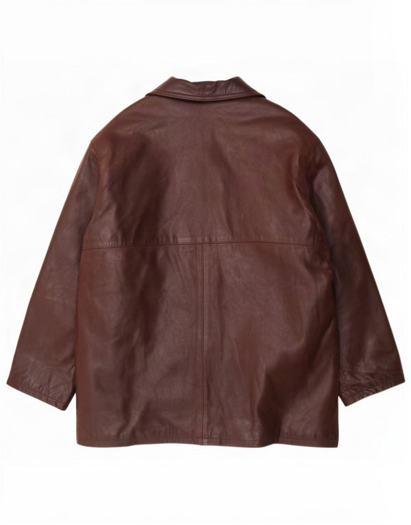 Jaqueta de couro masculina vintage IT 54 2XL marrom
