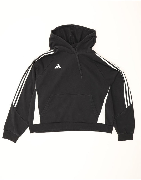 Adidas Womens Oversized Hoodie Jumper UK 20/22 XL Preto Algodão Esportes