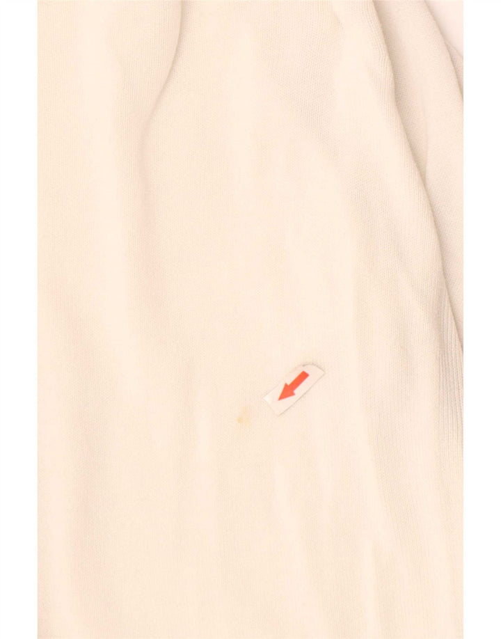 Suéter cardigã feminino Marks & Spencer UK 10 pequeno algodão branco