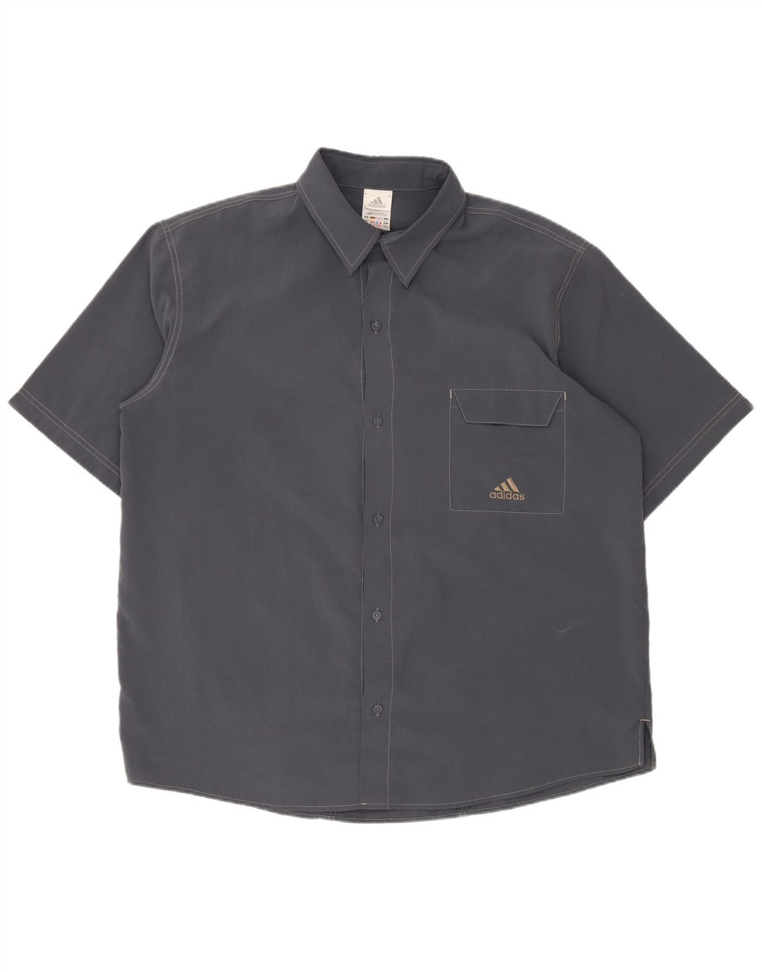 Camisa masculina de manga curta ADIDAS UK 46/48 XL azul marinho poliéster