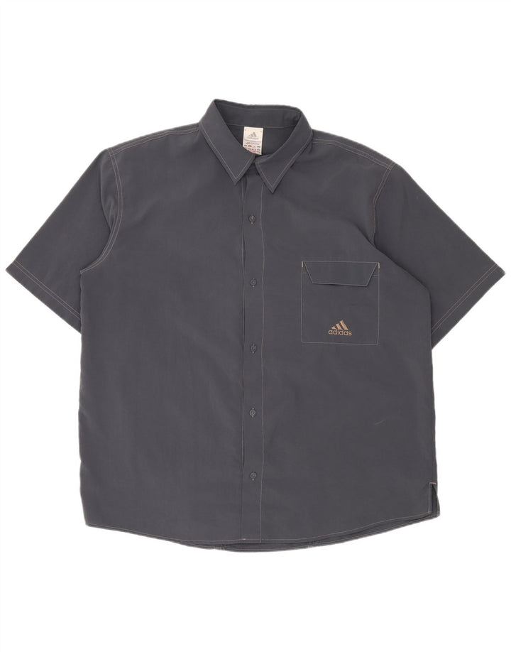 Camisa masculina de manga curta ADIDAS UK 46/48 XL azul marinho poliéster