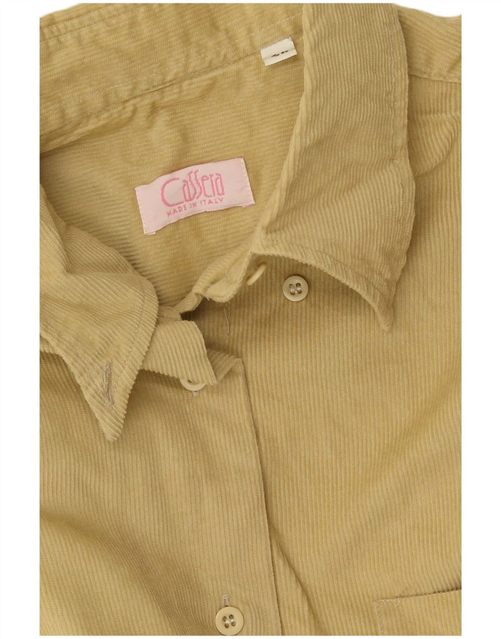 Camisa feminina de veludo Cassera IT 46 grande bege