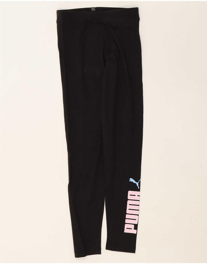 Leggings estampadas PUMA para meninas 11-12 anos algodão preto