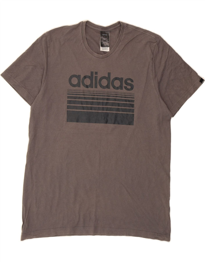 ADIDAS Mens Graphic T-Shirt Top XL Grey Cotton Vintage Adidas and Second-Hand Adidas from Messina Hembry 