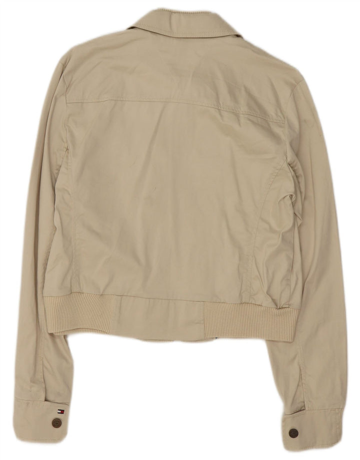 Jaqueta bomber feminina Tommy Hilfiger UK 16 grande algodão bege