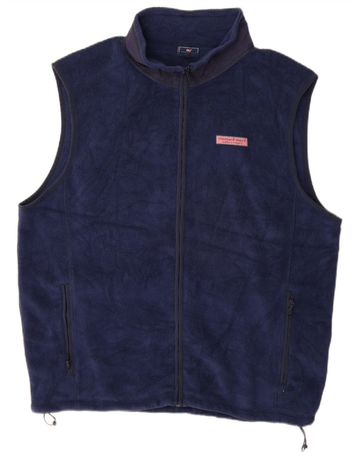 VINEYARD VINES Mens Fleece Gilet UK 40 Grande Poliéster Azul Marinho