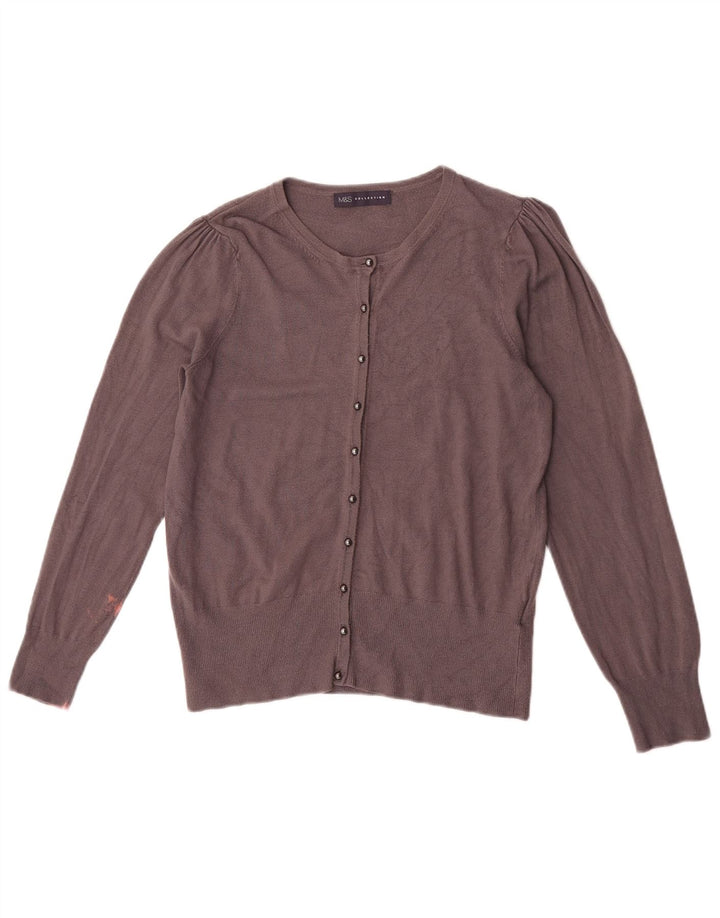 Suéter cardigã feminino Marks & Spencer Reino Unido 12 Viscose cinza médio