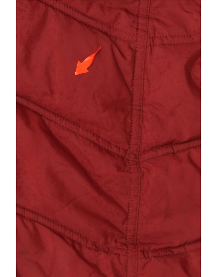 DREIMASTER Womens Hooded Padded Jacket UK 14 Medium Burgundy Polyester