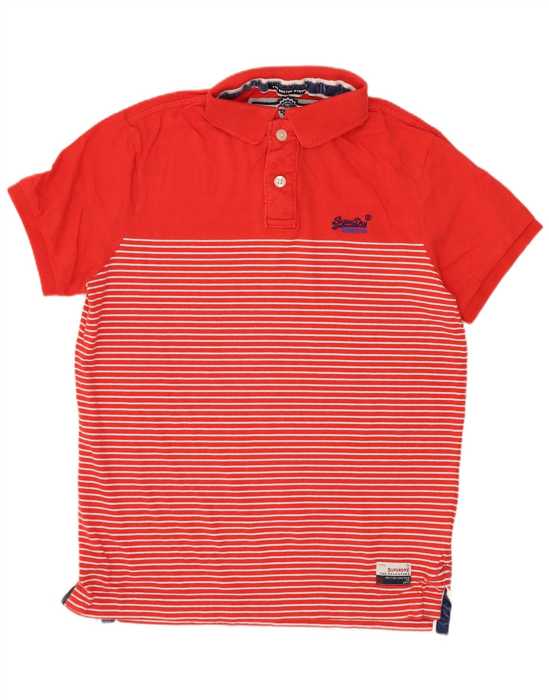 Camisa polo masculina Superdry médio algodão listrado vermelho
