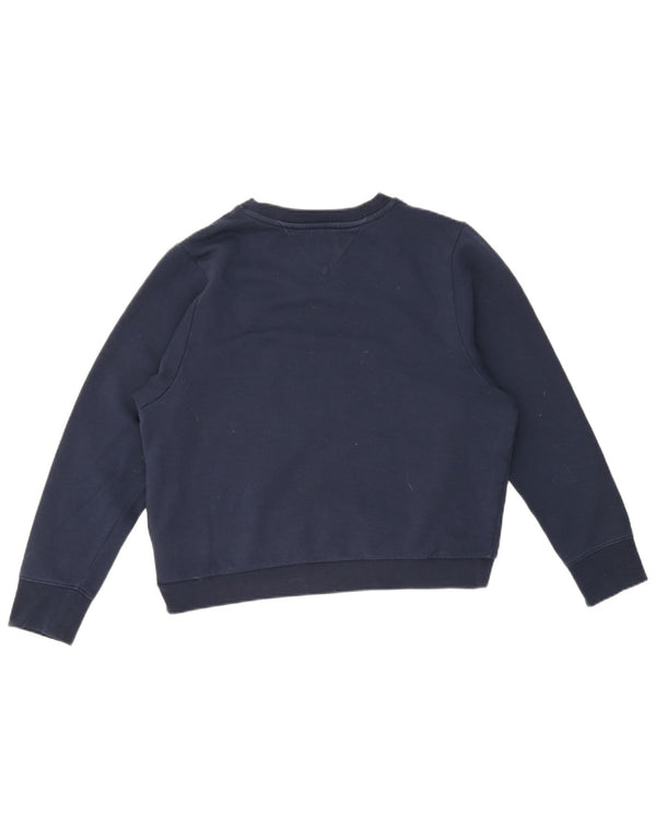 Tommy Hilfiger moletom feminino oversized jumper Reino Unido 10 pequeno azul marinho