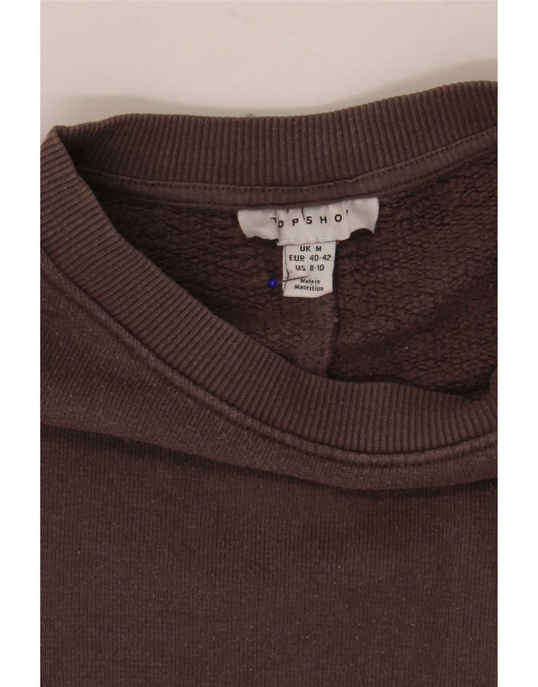 Suéter feminino Topshop cropped superdimensionado Reino Unido 14 algodão cinza médio