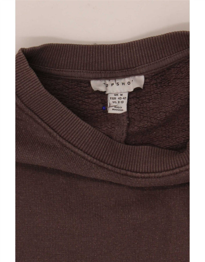 Suéter feminino Topshop cropped superdimensionado Reino Unido 14 algodão cinza médio