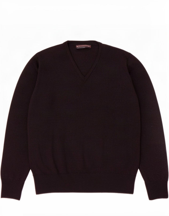 Zara Suéter masculino com decote em V médio preto