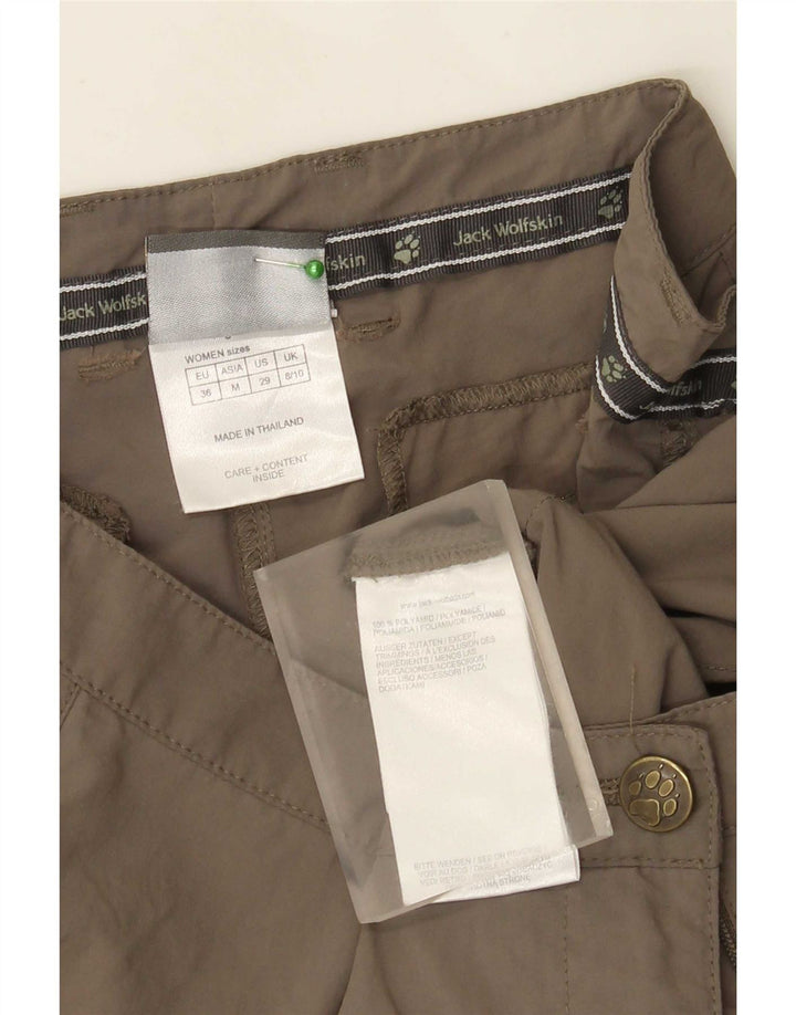 Bermuda feminina Jack Wolfskin UK 8/10 pequena W29 cinza poliamida