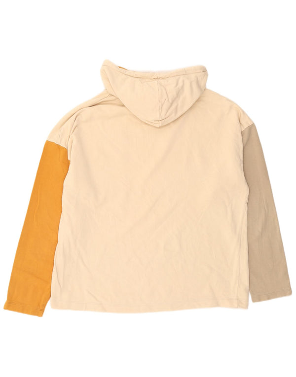 Zara Mens Hoodie Jumper XL Multicolorido Colourblock Algodão
