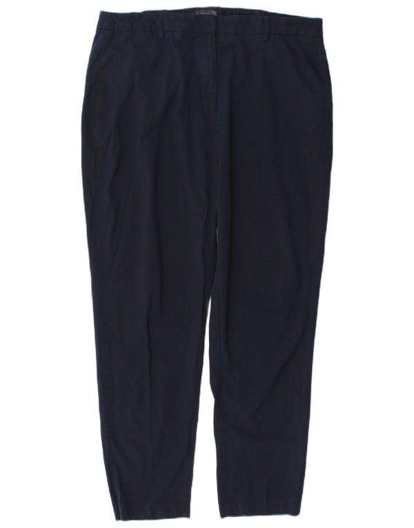 Calça feminina de terno cônico Marks & Spencer Reino Unido 18 XL W36 L28 azul marinho