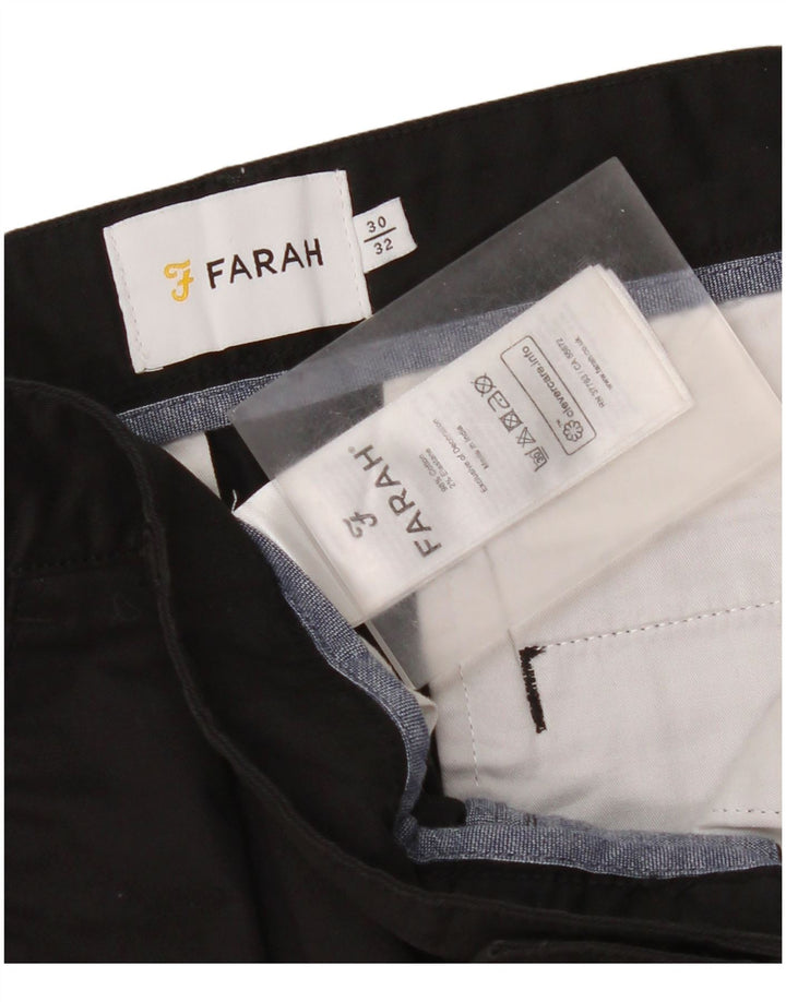 Calça cortada masculina Farah W30 L24 algodão preto