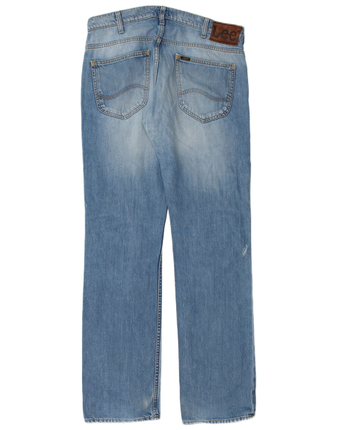 Lee Mens Knox Straight Jeans W34 L34 Azul Algodão