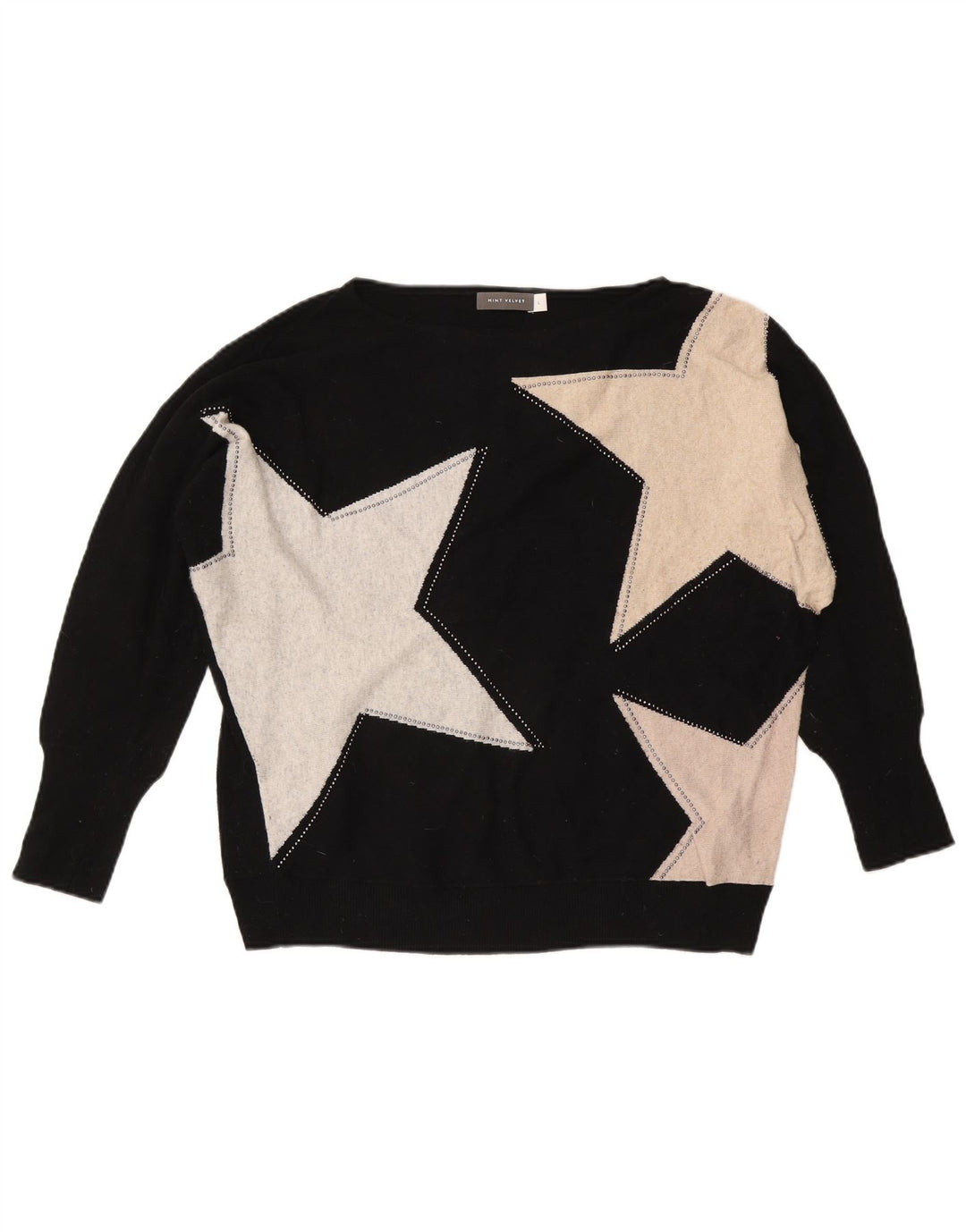 Suéter feminino MINT VELVET com gola canoa Reino Unido 16 grande preto