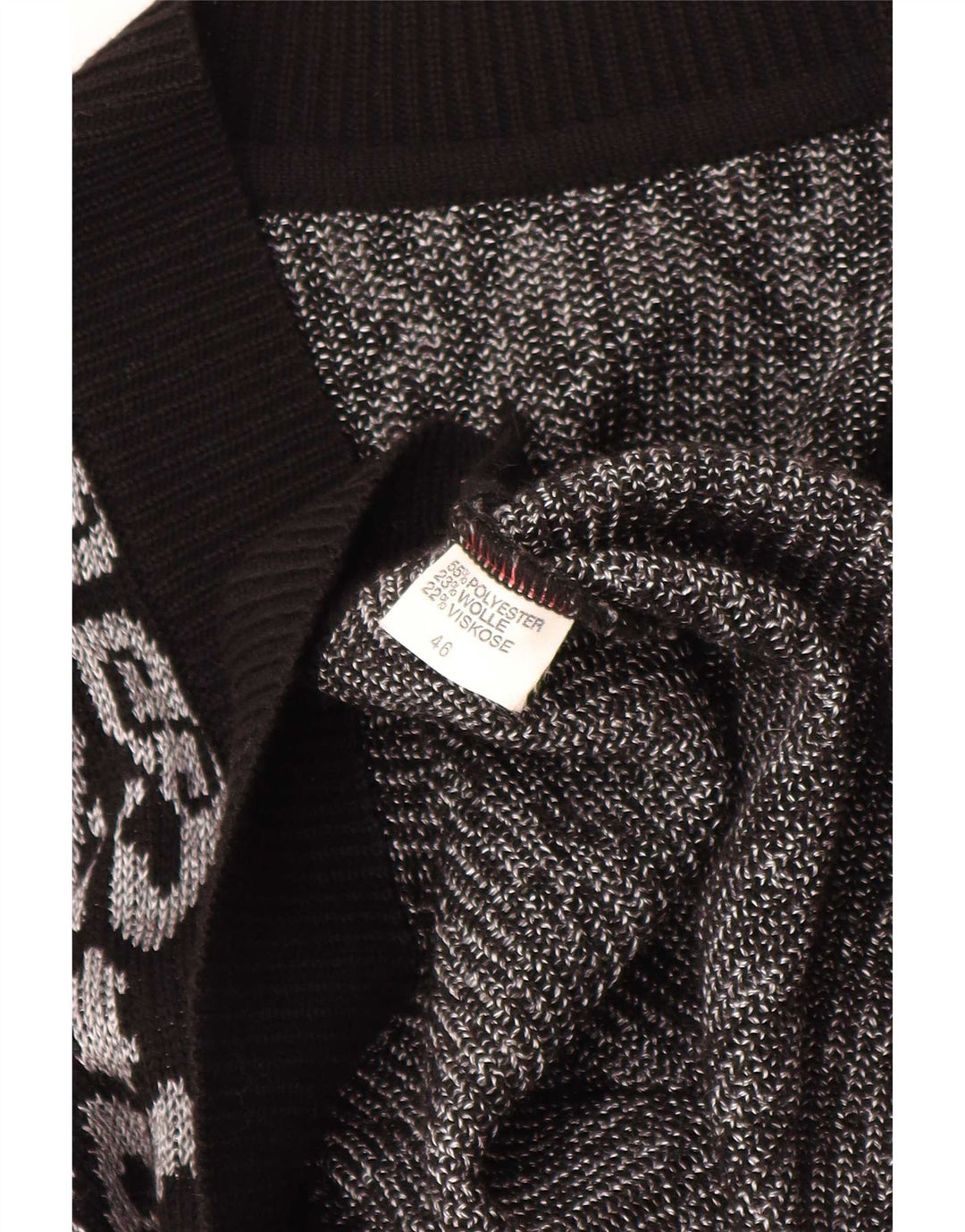 Colete feminino vintage regata EU 46 XL preto Fair Isle poliéster