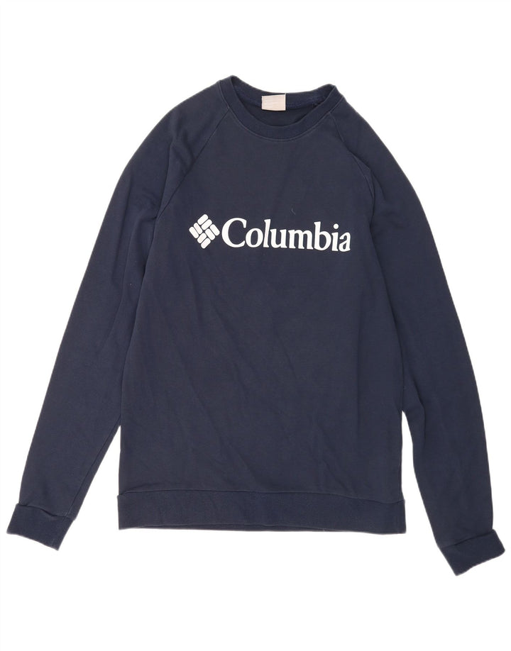 Columbia moletom masculino gráfico jumper grande algodão azul marinho