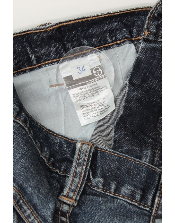 SERGIO TACCHINI Jeans reto masculino W34 L34 algodão azul