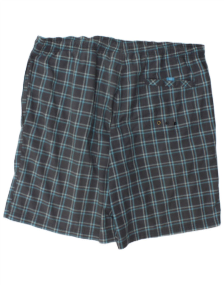 Shorts de natação masculino Adidas XL cinza xadrez poliéster