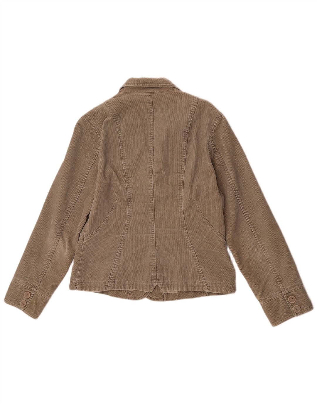 Monsoon Jaqueta blazer feminina de veludo cotelê com 2 botões Reino Unido 12 algodão bege médio