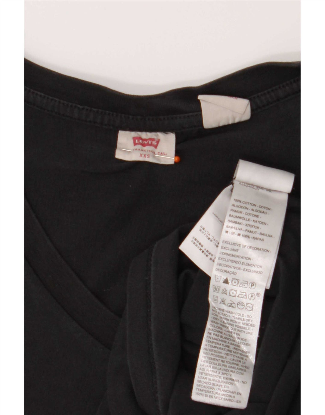 Camiseta feminina Levi's Top UK 2 2XS algodão preto