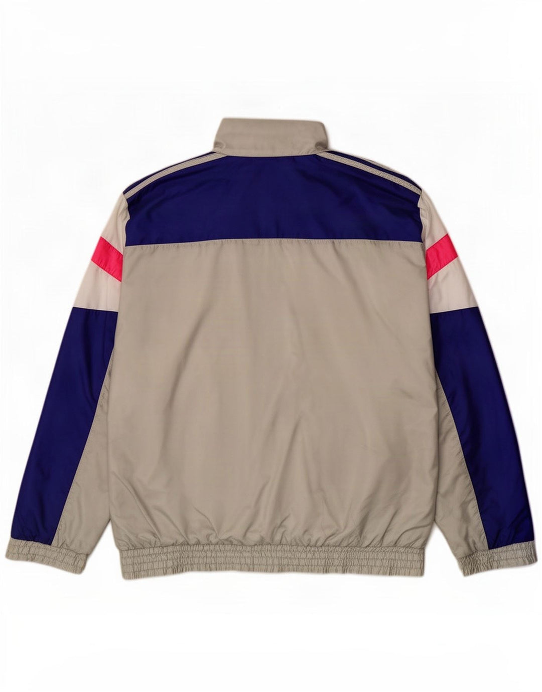 Adidas Mens Tracksuit Top Jacket UK 38/40 Cinza Médio Colourblock Poliamida