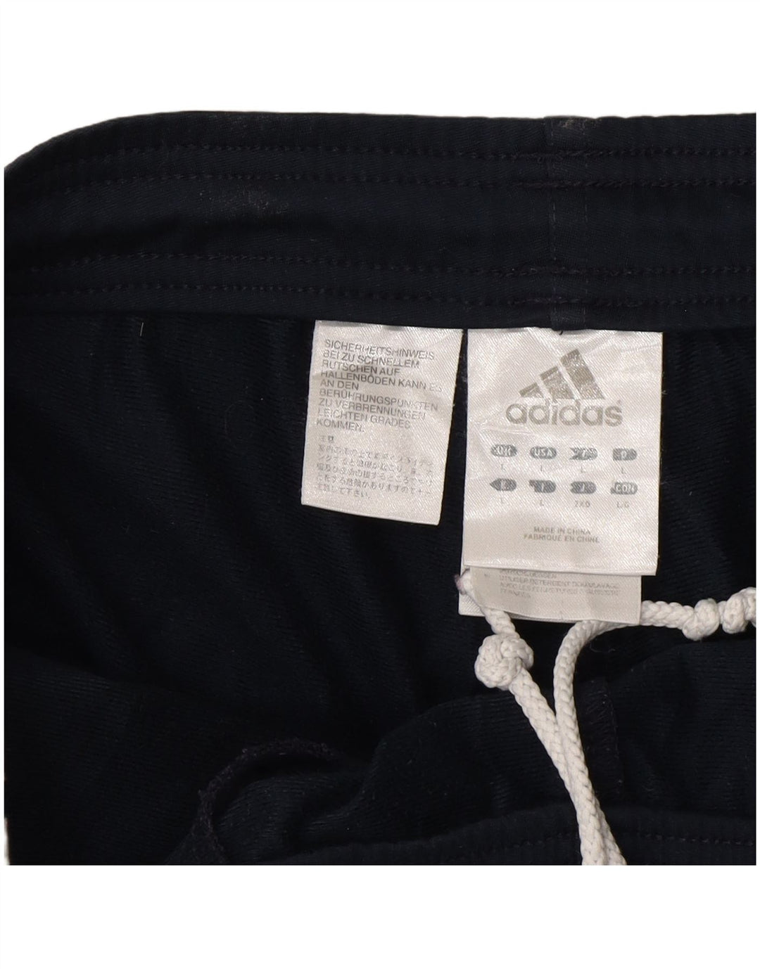 Calça de treino masculina Adidas grande poliéster azul marinho