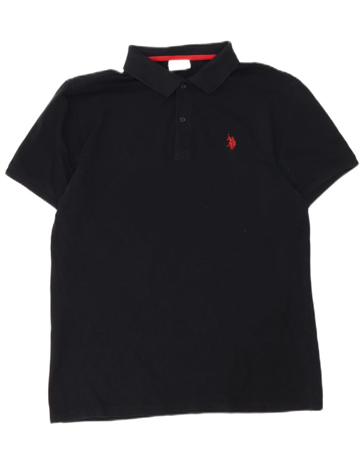 US Polo Assn. Camisa masculina grande algodão preto