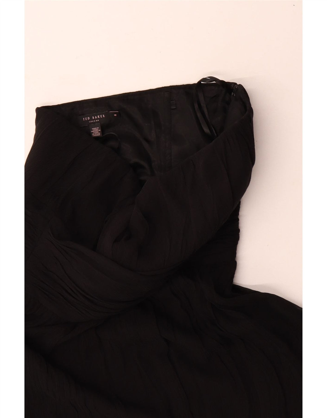 Vestido sem alças feminino Ted Baker tamanho 4 grande seda preta