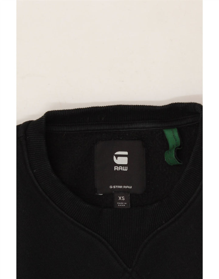 G-STAR Womens Sweatshirt Jumper UK 6 XS Black Cotton Vintage G-Star and Second-Hand G-Star from Messina Hembry 