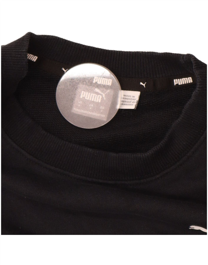 Suéter feminino PUMA com estampa oversized cropped UK 10 pequeno preto