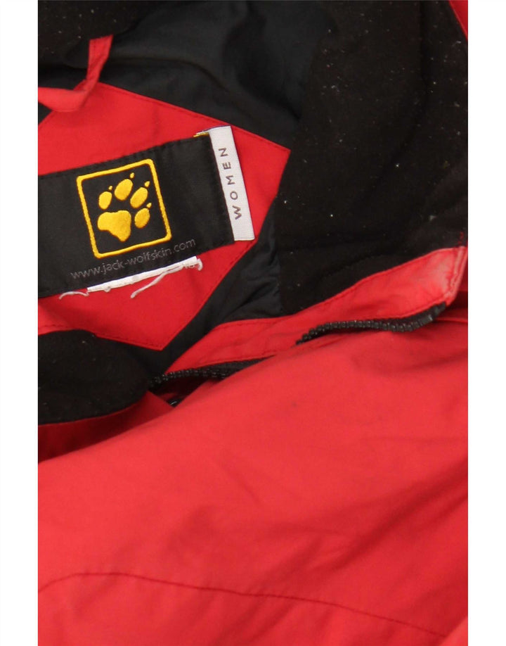 Jaqueta de chuva feminina Jack Wolfskin Reino Unido 14 grande poliamida vermelha
