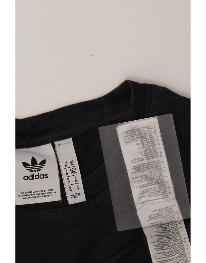Adidas Mens Camiseta Top Médio Algodão Azul Marinho