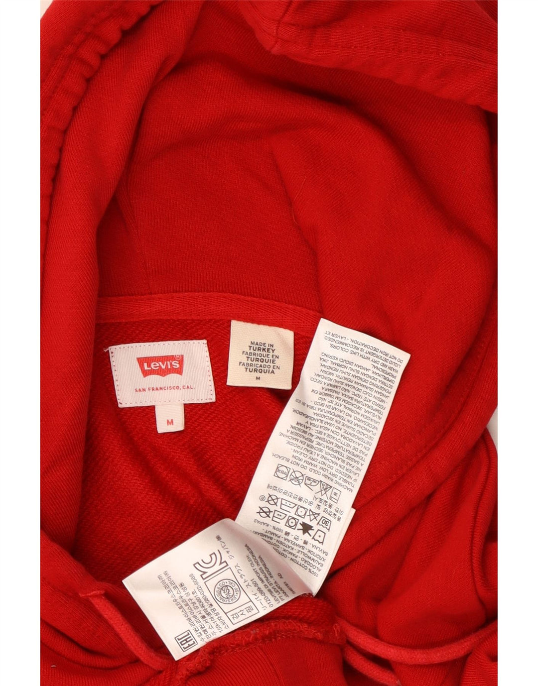 Moletom com capuz gráfico masculino Levi's médio algodão vermelho