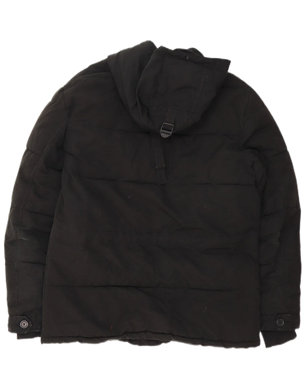 Zara Jaqueta masculina acolchoada com capuz UK 38 Médio Preto