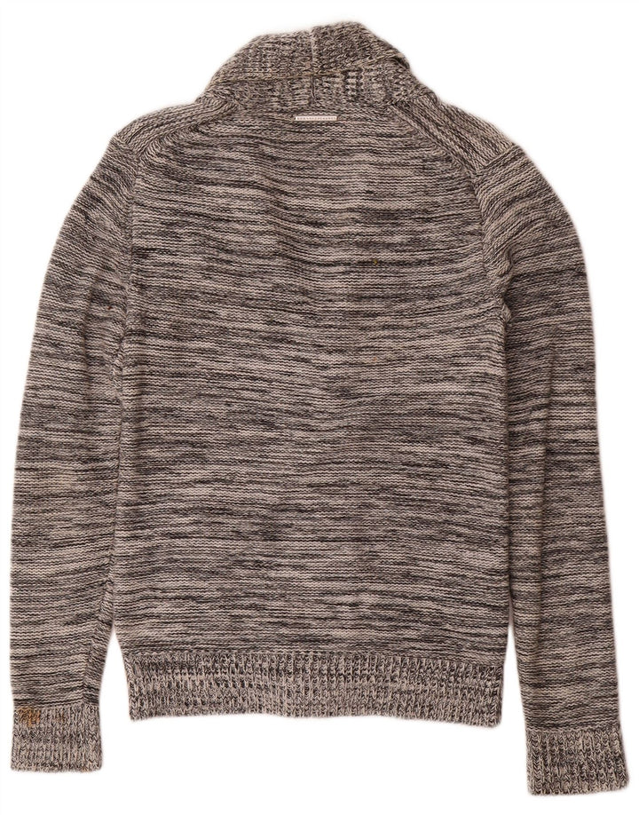 Suéter cardigã masculino Armani Exchange XS algodão manchado cinza